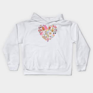 Summer love cute summer heart Kids Hoodie